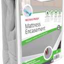 Guardmax Jersey Knitted Queen Zippered Mattress Encasement - Waterproof & Bed Bug Proof Mattress Protector - Comfortable, Soft, and Noiseless Zippered Bedding - Dust Mite Proof (60 x 80 x 12) (Gray)
