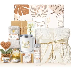 Self Care Gifts Get Well Soon Gift Baskets for Women, Mothers Day Birthday Gifts for Women Care Package, Unique Sympathy Gift Basket Spa Thinking of You Gift Set for Mom Her Wife Best Friend Sister