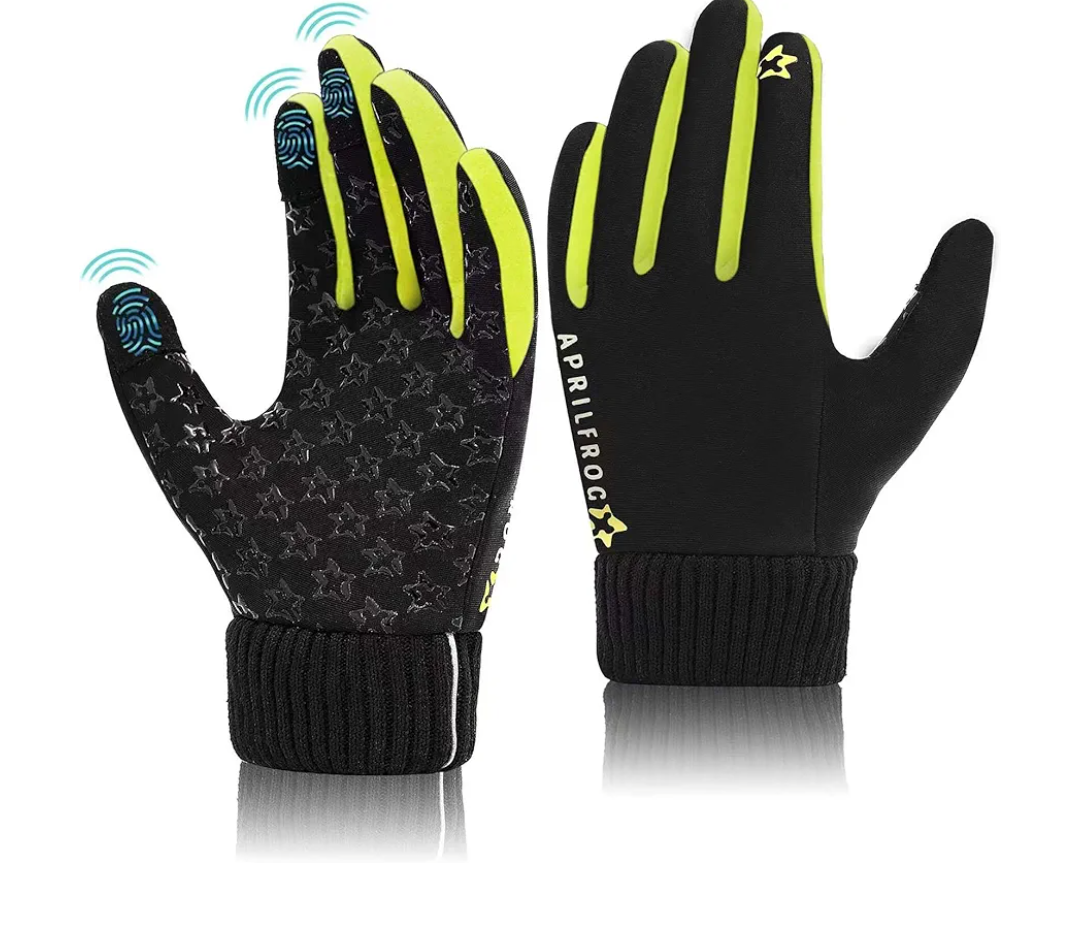 Winter Kids Warm Sports Gloves: Cold Weather Water Resistant Touchscreen Fleece Soft Lining Children Mittens for Boys Girls 6-8Years