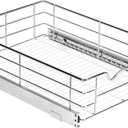 HOLDN’ STORAGE Pull Out Cabinet Organizer, Individual Sliding Drawers - Heavy Duty Metal - Anti Rust Chrome Finish (Single Tier, 14" W)