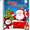 Christmas Garden Flag 12x18 Double Sided, Outside Snowman Christmas Decorations with Merry Christmas Sign Hanging Yard Decorations Winter Holiday Garden House Yard Flags for Outdoor Mailbox Xmas Decor