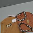 KYEESE 2Pack Dog Shirt Lightweight Sweatshirt Fleece Coats Stretchy Shirt Vest Clothes Pullover Sweater for Small Dogs, Brown+Khaki, Medium