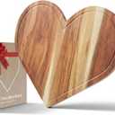 Heart Charcuterie Board 16 x 13.2 Inches  Acacia Wood Cutting Board, Heart Shaped Serving Tray, Plate & Platter, Wooden Valentines Day Gift, Love Decor Decorations Dish