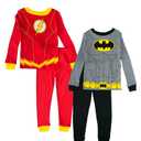 DC Comics Boys' Batman Four-Piece Pajama Set, Flash And Batman, 6