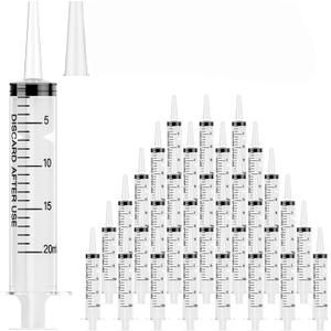 20ml 100Pack Plastic Measuring Syringes with Tip Cap, No-Needle Oral Applicator for Scientific Labs, Pet Feeding, Measurement, Refilling