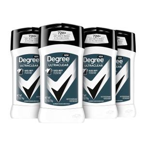 4 x Degree Men UltraClear Antiperspirant Deodorant Black + White 72-Hour Sweat & Odor Protection Antiperspirant For Men With MotionSense Technology 2.7 Ounce (Pack of 4)