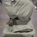 Full Comforter Set Olive Green Comforter Soft Lightweight For All Seasons, 4 Pcs, 80x90, 2 Flatted Sheets And 1 Fitted Sheet