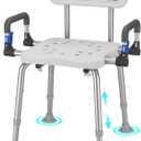 Ultra Wide Shower Chair with Armrests, Bath Bench, Bariatric Medical Safety Chairs, FSA/HSA 500 lb., Heavy Duty, Height-Adjustable for Elderly, Adults, Handicapped, and Disabled (chair without X-shaped fixed support)