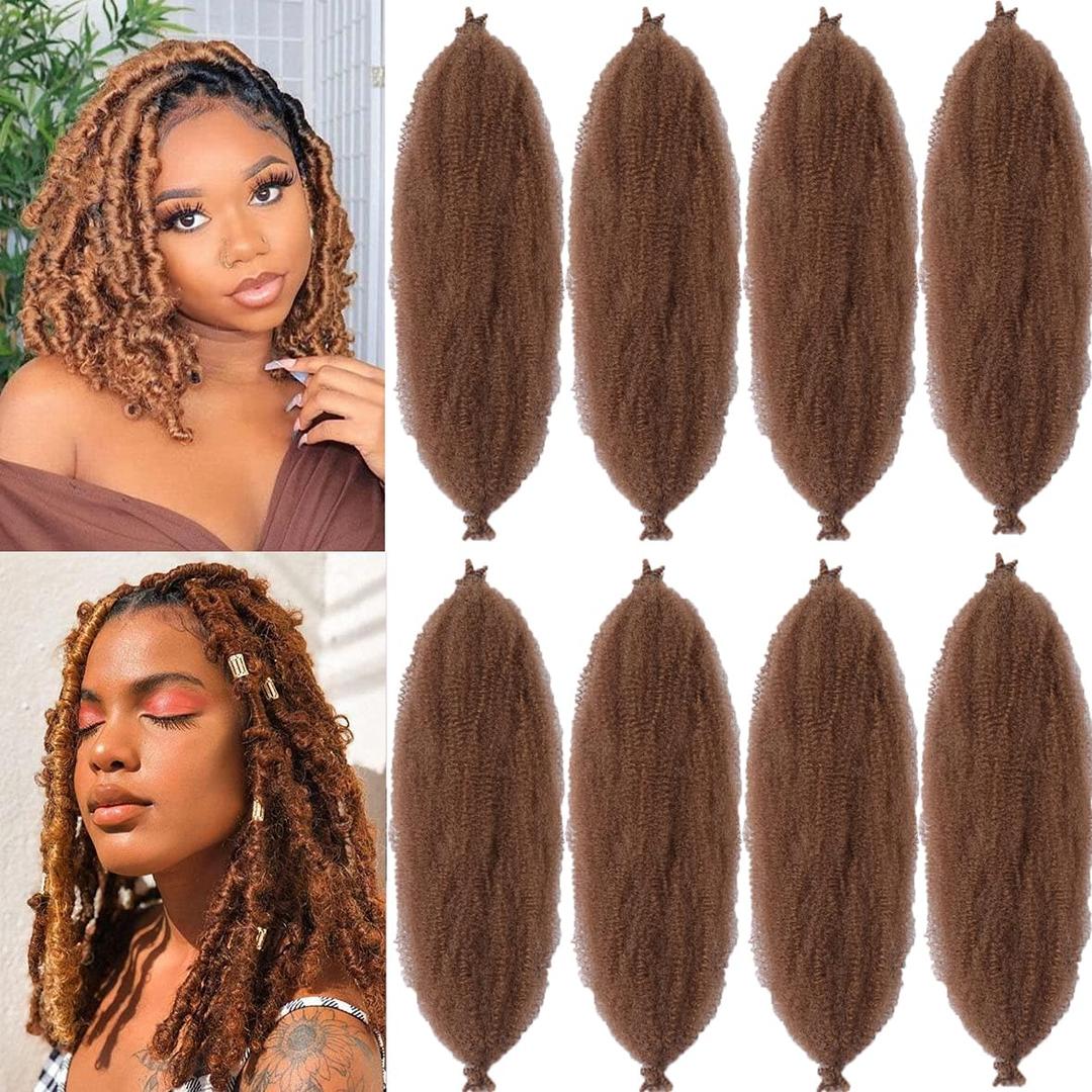 8 Packs Springy Afro Twist Hair 16 INCH Pre-fluffed Naturaly Twist for Protective Styling Marley Crochet Twist Braiding Hair for Black Women (16inch, 30#)
