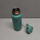 Hydro Flask Water Bottle - Insulated Stainless Steel - Wide Mouth Flex Straw Lid, Non Spill, Leakproof and Refillable in 32 Oz Thyme Rose Gold