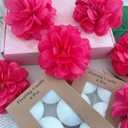 24 Pcs Floating Candles for Centerpieces and Floating Flowers Vase Fillers for Centerpieces Rose Red Artificial Flowers for Wedding Table Party Home Decoration
