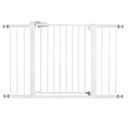 Babelio Metal Baby/Pet Gate, 29-48'' Auto Close Easy Install, Extra Wide Walk Thru for Child Safety, Pressure Mounted Dog Door for Doorways & Stairs, with Y Spindle Rods