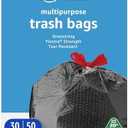 Amazon Basics 30 Gallon Flextra Strength Multipurpose Drawstring Trash Bags, 20% Post Consumer Recycled, 50 count