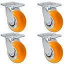 4" x 2" Sirius HD Donut Polyurethane on Aluminum Wheel - Swivel Casters - Plate Size: 4" x 4-1/2" - Capacity: 4,000 lbs per Set