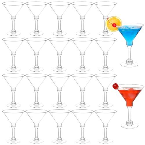 Qeirudu 40 Pack Plastic Martini Glasses, 5 oz Disposable Cocktail Glasses for Mother's Day, Wedding, Birthday