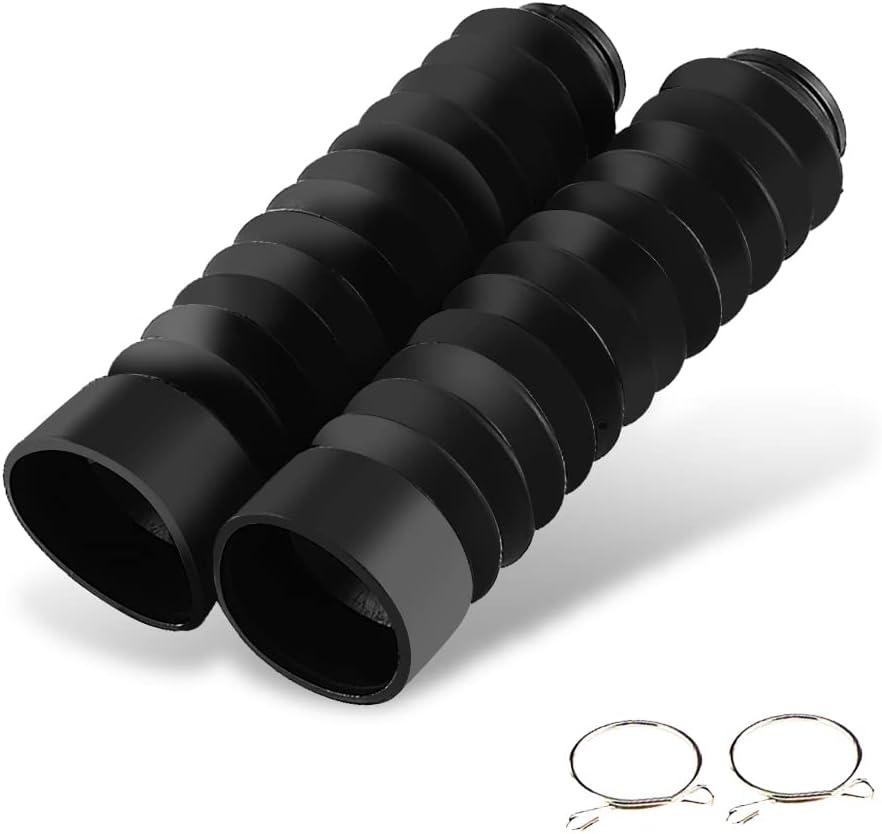 1 Pair Rubber Fork Cover Gaiters - Motorcycle Front Fork Cover Gaiters Boots Shock Damping Dust Cover 205 x 42mm (Black)