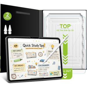 Esanik 2-Pack Like Paper Tempered Glass Screen Protector for iPad Pro 13-Inch M5/M4(2025/2024), Writing & Drawing Like on Paper, Matte Film with Easy Install Tray, 2 Pencil Tips, Anti-Glare