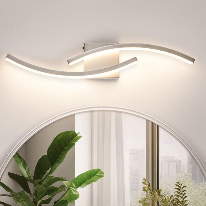 23.62 inch Modern Bathroom Vanity Light Brushed Nickel Lights Fixtures Dimmable 5CCT Led Bathroom Light Fixture Over Mirror Modern Wall lamp for Cabinet Hallway