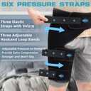 Hiball Adjustable Hip Brace, Groin & Hamstring Compression Wrap for Men Women, Thigh Compression Sleeve With 6 Pressure Straps, Buttock & Quad Support, Upper Leg Brace for Sciatic Nerve Pain, Bursitis (Right, Black (XL))