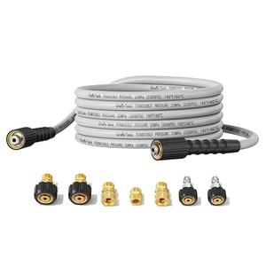 Giraffe Tools Pressure Washer Hose 25FT X 1/4", 3200 PSI Pressure Washing Hose, Kink Resistant, Heavy Duty Power Washer Hose, M22 to 3/8" Quick Connect Couplers for Replacement, 7 Accessories