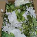 2 Pakc Artificial Peony Garland, 12ft Floral Greenery Garland with Mixed Peony Flowers and Green Leaves for Wedding Dining Table Home Party Decor (2, White)