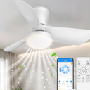 Ceiling Fans Lights with APP & Remote Control: 30 Inch Low Profile Ceiling Fans with Lights Reversible Small Flush Mount Ceiling Fan 3 Colors Quiet 6 Speeds Ceiling Fan for Bedroom Livingroom Kitchen
