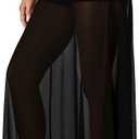 KIFOVEN Women's Sexy Sheer Mesh Maxi Skirt High Waisted A-Line Flowy See Through Long Skirts Clubwear Beach Cover Up (Black, M)