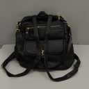 KKXIU Backpack Purse for Women - PU Leather Ladies Backpack for Daily with Anti-Theft Lock Pocket, Small Daypack with Luggage Strap & Water Bottle Pockets (Black) (Medium)