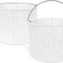 Pool Skimmer Basket for Hayward SPX1082CA & Aladdin B-152 Skimmers, Filter Basket Assembly with Handle Compatible with Hayward SP1083 SP1084 1085 SP1075 Inground Pool Skimmer Basket, White 2 Pack