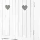 Melissa & Doug Mine to Love Wooden Play Armoire Closet for Dolls, Stuffed Animals - White (17.3H x 12.4W x 8.5D Assembled) Wooden Pretend Play Closet, Doll Wardrobe, Large