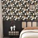 WESTICK Dark Moody Flower Wallpaper 17.5"x100" Self Adhesive Waterproof for Bedroom Cabinets Walls Vintage Botanical Wallpaper
