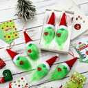 6 Pcs Green Monster Christmas Tree Ornaments Lime Green Furry Gnome Ornaments Christmas Gnome Ornaments for Home Tiered Tray Decor Christmas Tree Decor Gifts