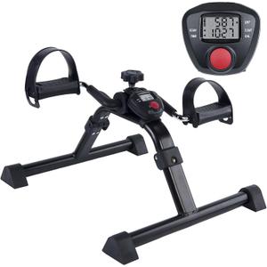 Vaunn Under Desk Bike Pedal Exerciser Ergometer with LCD Display  Mini Pedal Exerciser for Arm & Leg Workout, Folding Desk Cycle for Home Office, Physical Therapy & Low Impact Cardio