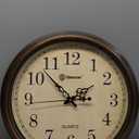 Geevon Vintage Wall Clock, Silent 18" Non Ticking Retro Round Clock Quartz Decorative Battery Operated Wall Clock for Kitchen, Office, Bedroom, Living Room, Classroom, Decor