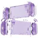 eXtremeRate DIY Replacement Shell Buttons for Nintendo Switch 2, Full Set Rear Back Plate Controller Housing with Button for Switch 2 Handheld Console & Joycon 2 - Deluxe Version - Clear Atomic Purple