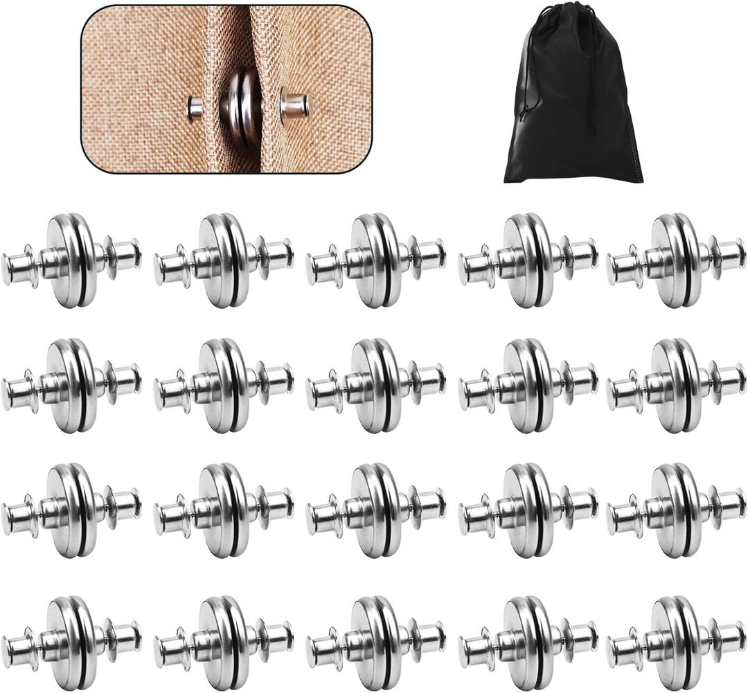 Magnetic Curtain Clips, 0.98 Inch Super Strong Curtain Magnets with Storage Bag, Suitable for Indoor and Outdoor Curtains, Preventing Light Leakage and Convenient Storage (20, 0.98 inch)