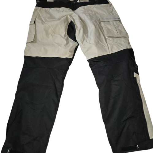 HWK Motorcycle Pants Cargo Pants Work Pants for Men Adventure Hi-Vis All-Purpose (30W x 32L, Silver)
