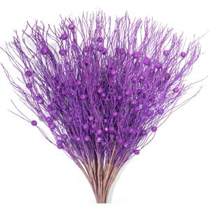 KI Store Purple Glitter Picks Sprays Set of 20 for Mardi Gras Decorative Picks Christmas Tree Wreath Garland Floral Arrangement Decoration