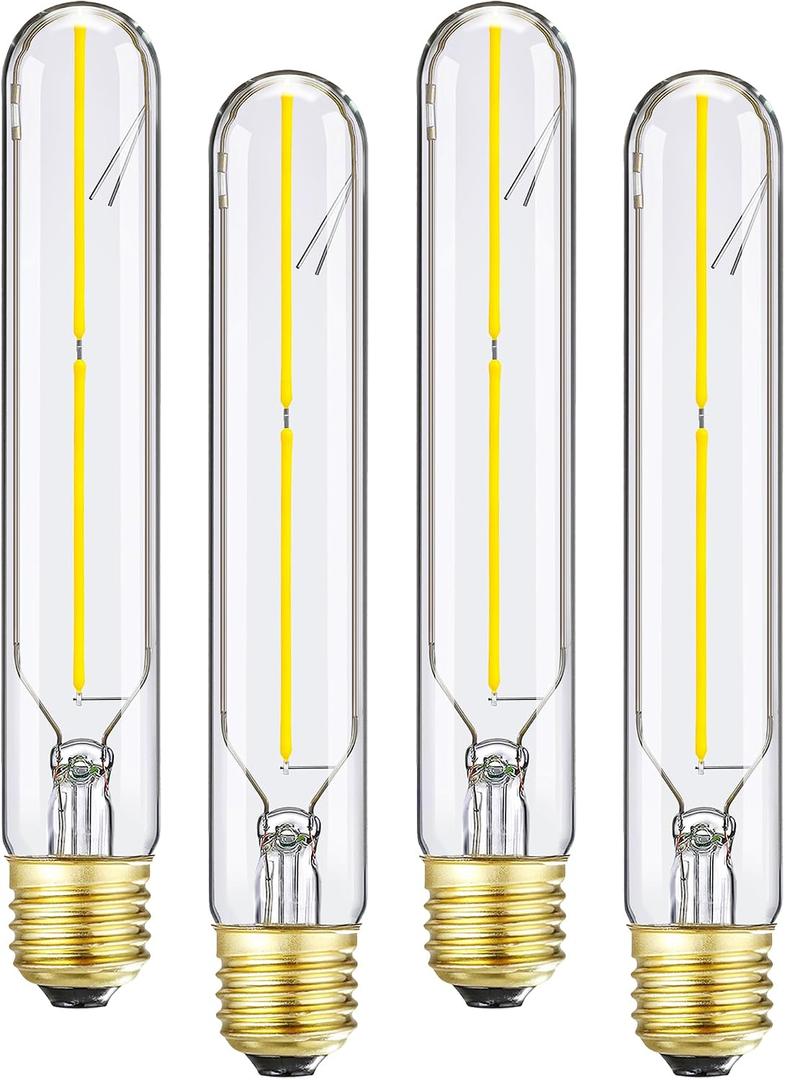 T10 LED Bulb 4W Equal E26 LED Light Bulb 40 Watt Dimmable Daylight 4000K E26 Edison Bulb AC120V 400lm Tubular Light Bulb T9 for Rustic Pendant,Island,Chandeliers,Wall sconces Pack of 4