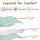 ZPECC Toddler Down Alternative Comforter, 39x47 Hypoallergenic Baby Blanket Quilt, Soft Breathable Lightweight All Season Kids Duvet Insert for Crib Stroller Cot Daycare, Green Stripe