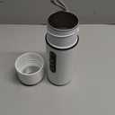 Car Electric Kettle,Portable Travel Kettle,12V/24V Car Coffee Warmer,420ML Hot Water Heater with Built-in Magnetic Induction Stirring,Small Mini Hot Water Boiler for Tea Coffee Milk (White)