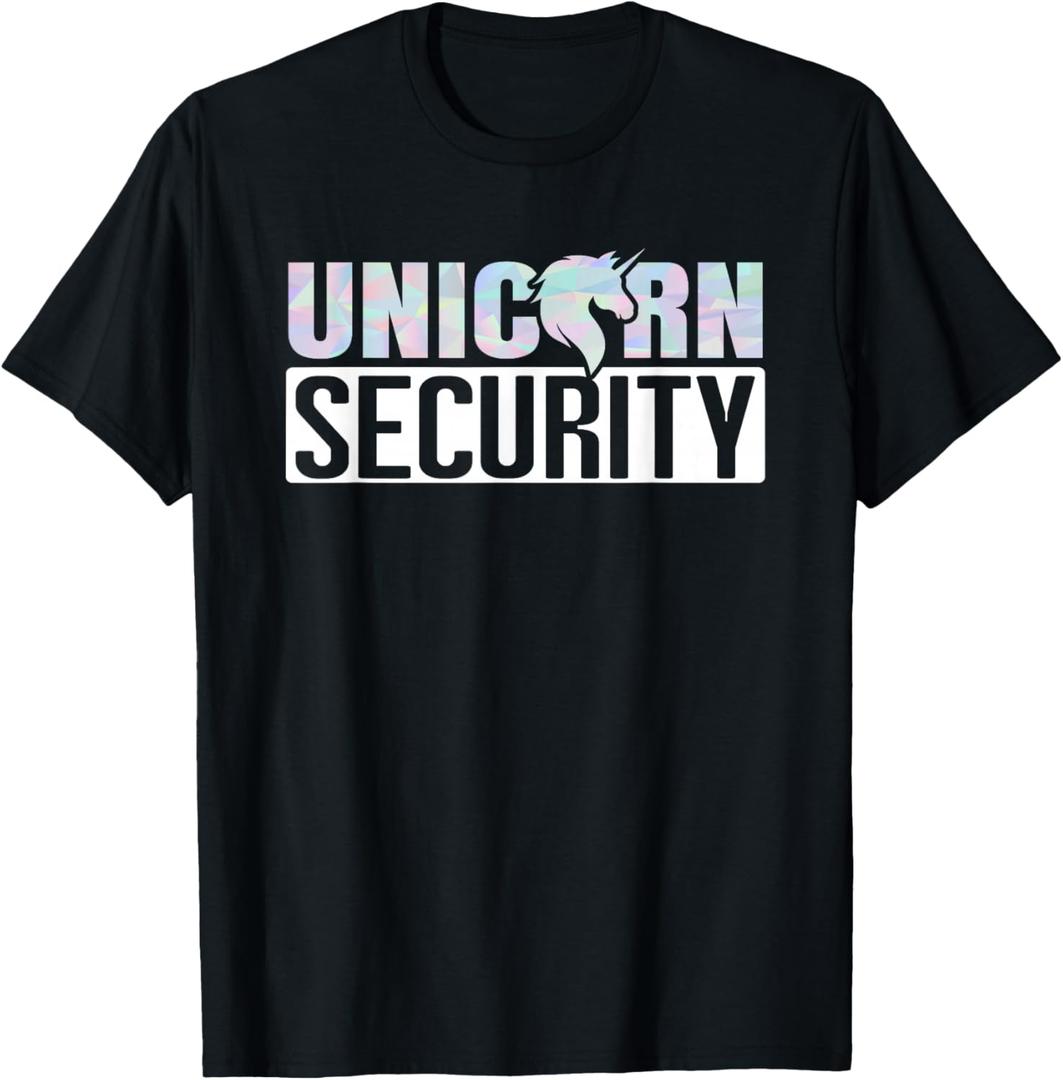 Halloween Easy Quick Adult Dad Mom Unicorn Security Costume T-Shirt 3XL