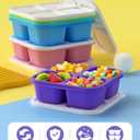Canfanni 5 Pack Bento Snack Containers, 4 Compartment BPA-free Plastic Food Storage Containers, Divided Lunchable Container, Bento Lunch Box for Work and Travel