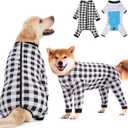 Dog Recovery Suit Full-Zipper After Post-Surgery Large Medium Dogs, Dog Bodysuit for Prevent Licking& Chewing Wounds Onesies Cone Alternative (Black, 2X-Large)