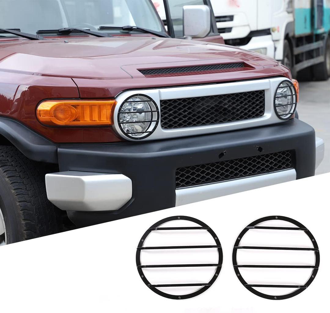 Car Headlight Guard, Front Headlights Cover Trim Lamp Frame Protector, Exterior Turn Signal Headlight Guard Compatible with Toyot@ FJ Cruiser 2007-2021, 2PCS