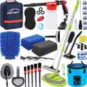 42Pcs Car Wash Detailing Kit Cleaning Set with Foam Gun Sprayer, Long-Handle Brush, Collapsible Bucket, Large Wash Mitt, Towels, Complete Interior & Exterior Car Washing Supply Set (Blue)