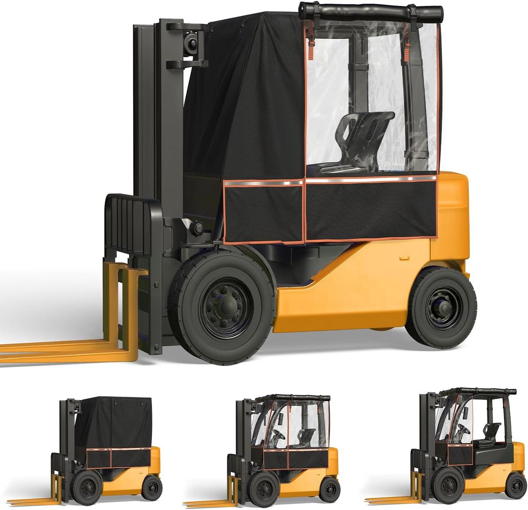 2026 Upgraded Forklift Cover, EVA Transparent & 600D Oxford Material, UV Protection, Indoor/Outdoor Use, 57" Top 45" L×40" W×52" H, Fits Up to 6000 lb Forklift