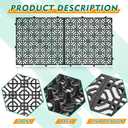 15 Pcs 15.7 x 15.7 in Heavy Duty Ground Protection Mats Drive on Lawn Grates Grid Parking Pavers, Drain Interlocking Non-Slip Floor Mat, 6613 lb Load for Stone Grass Grid Permeable (Black)
