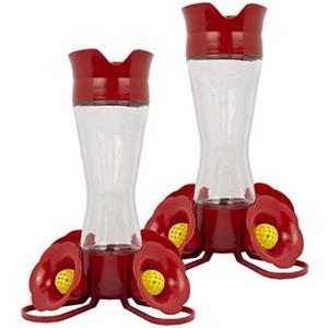 Perky-Pet 203CPBN-2 Glass Hummingbird Feeders for Outdoors with Perches, Ant Moat, Bee Guards - Pack of 2