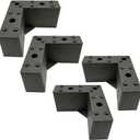 Set of 4 Heavy Duty Plastic Furniture Legs, L-Shaped Bed Legs, Square Sofa and Coffee Table Replacement Feet, Black with Screws